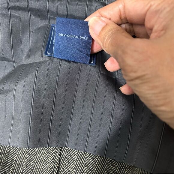 Faconnable Men’s 100% Wool Sport Coat Jacket Blazer Herringbone Gray Sz L - Picture 12 of 16